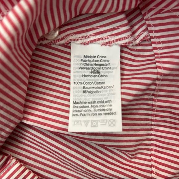 J. Crew Preppy Summer Red and White Striped Women’s Shirtdress, Size 4 - Picture 16 of 16